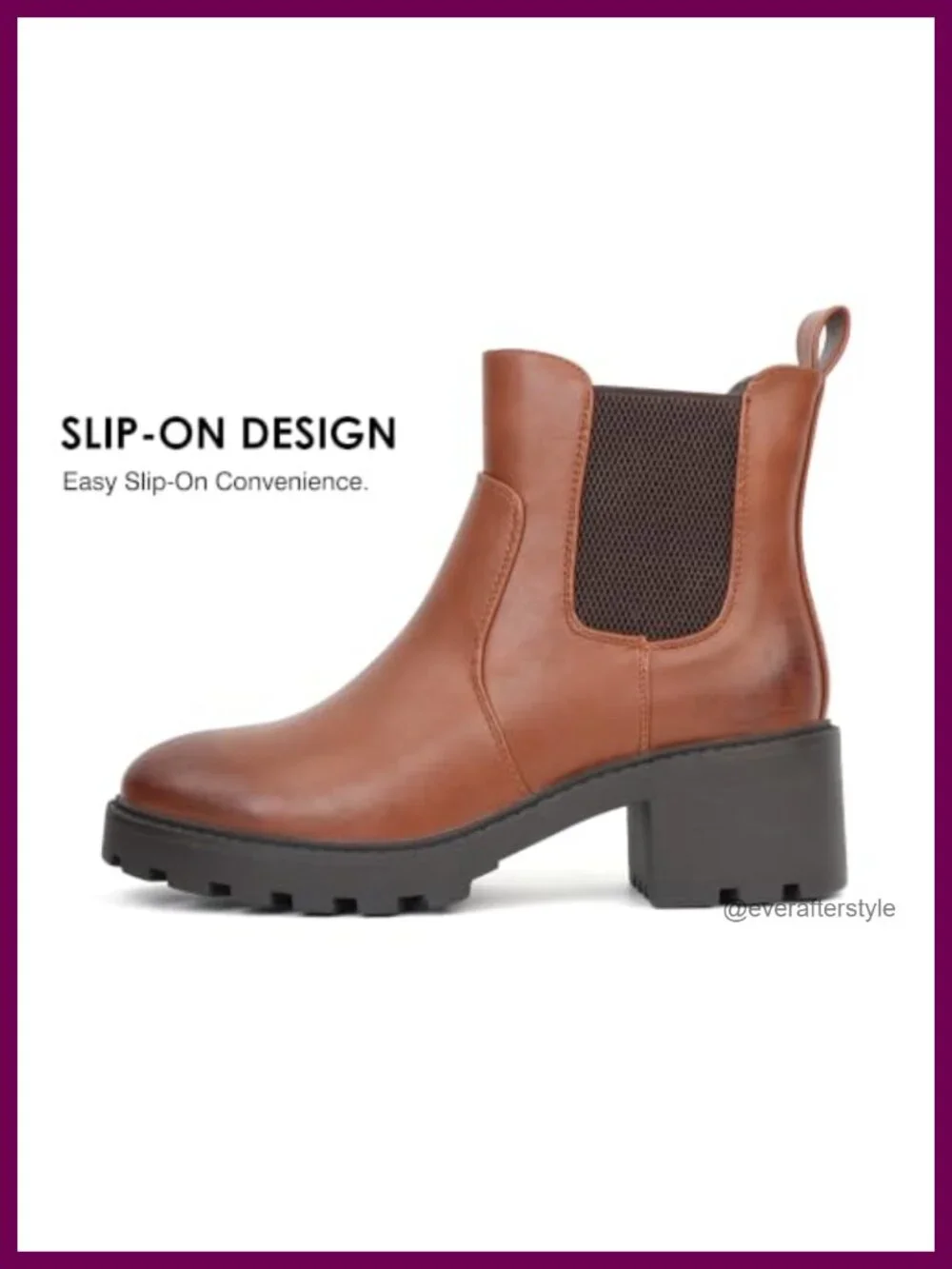 Women's Chelsea Ankle Boots Platform Chunky Heel Lug Sole Slip-On Booties